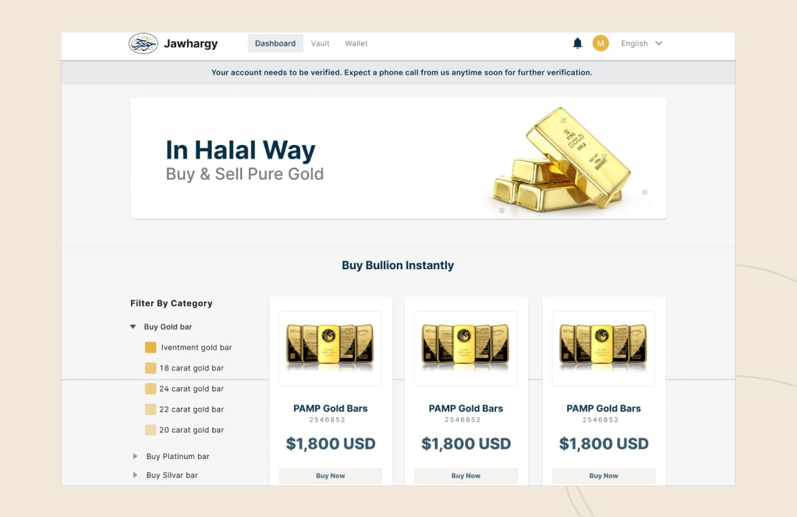 gold marketplace app overview