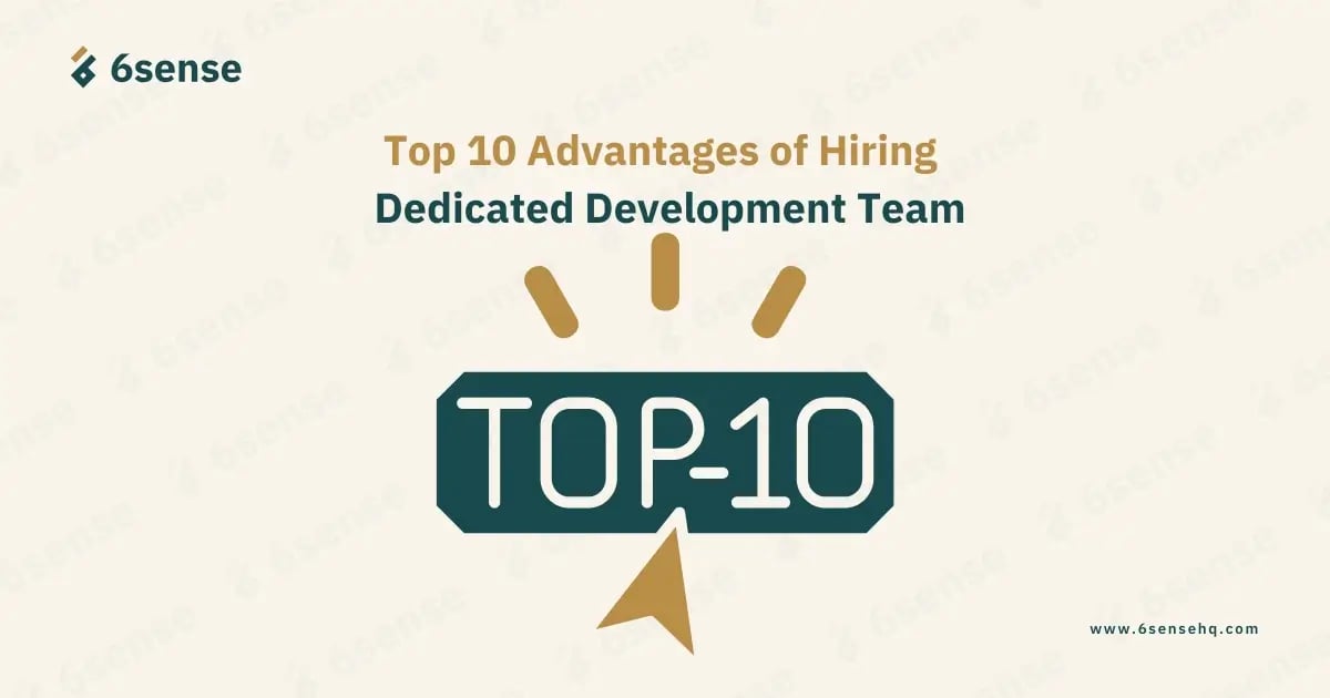 Infographic highlighting the top 10 benefits of hiring a dedicated development team for businesses.