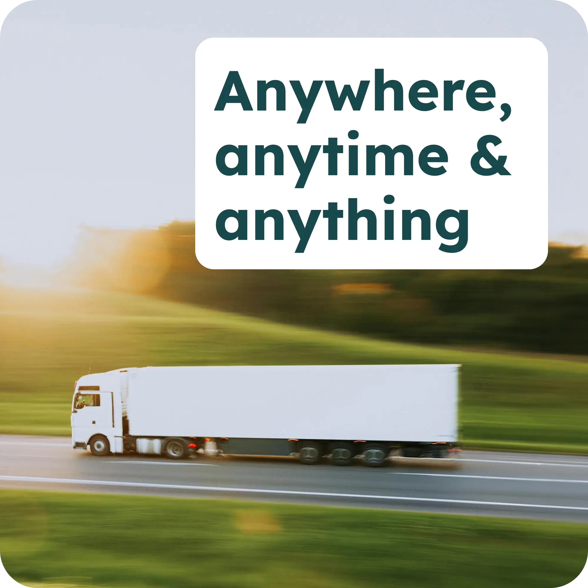 A freight truck on the highway, for logistics software development