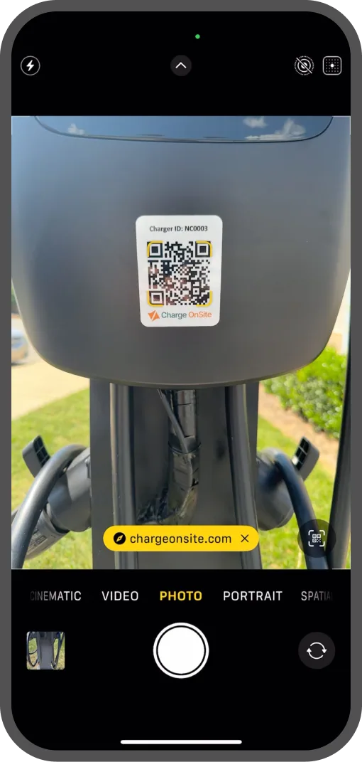 ChargeOnSite app screen 1