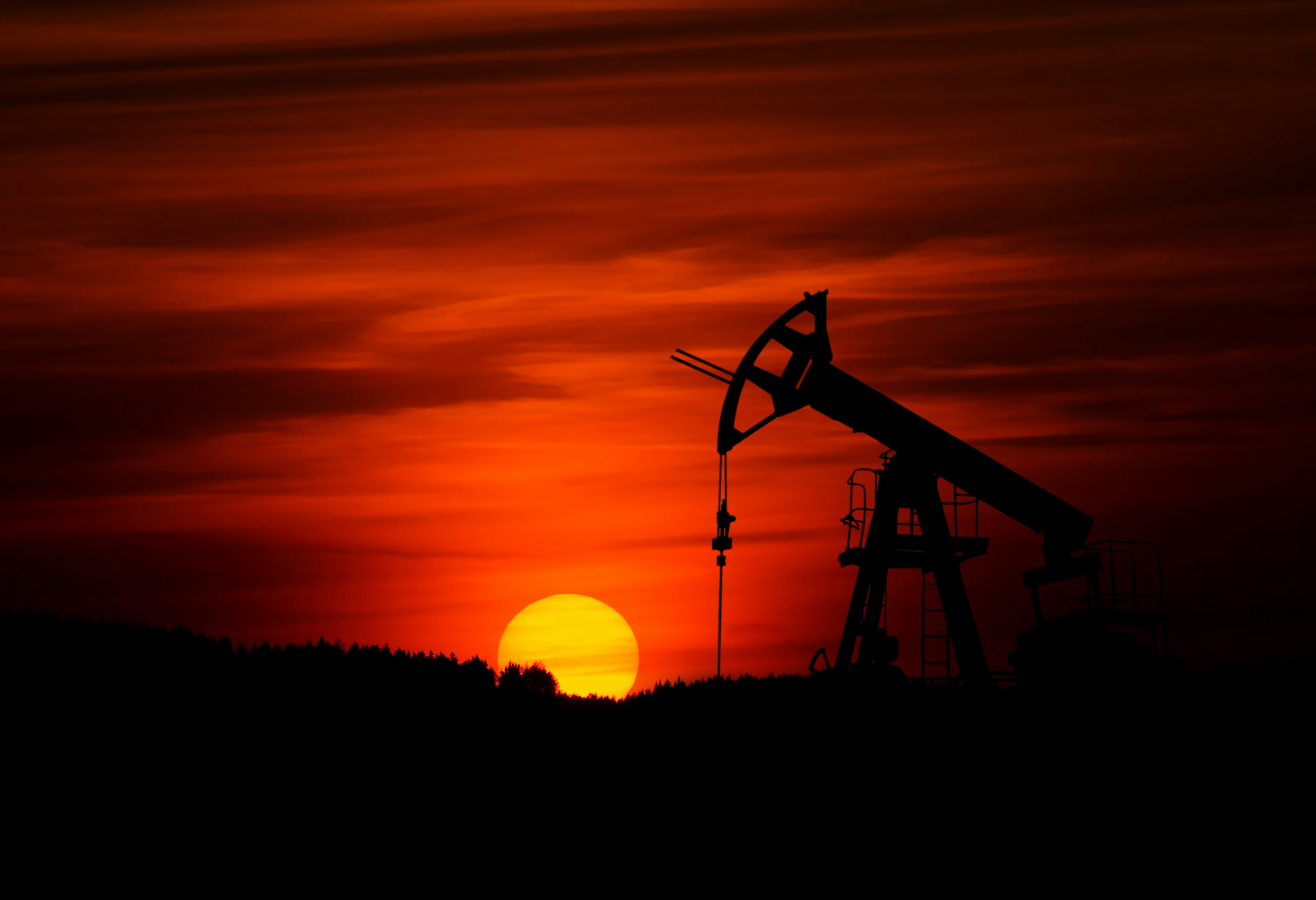 Oil and gas pump jack in the field